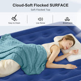 Vendricasa Full Air Mattress with Built in Pump, 18" Raised Inflatable Mattress, Self Inflating Blow Up Bed, Comfort Portable Air Bed with Carry Bag for Camping, Home, Guests, Travel 650 lbs Max