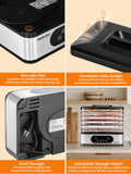 FOHERE Food Dehydrator, 5 BPA-Free Tray Dehydrators for Food and Jerky, Fruit, Herbs, Meat, Dog Treats, 48H Timer and 95-158°F Temperature Control, 400W Dehydrator Machine, 11.42" Stackable Trays