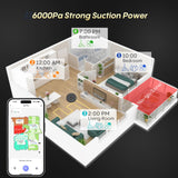 eitton Robot Vacuum and Mop Combo, 6000Pa Strong Suction, Self-Emptying Dock, 90-Day Hands-Free, LiDAR Navigation, Smart Mapping, WiFi/App/Alexa, Robotic Vacuum for Pet Hair, Hard Floors & Carpets