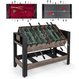 GYMAX 3 in 1 Multi Game Table, Swivel Combo Game Table with Foosball, Billiards & Table Tennis, Rod Storage Rack, Space-Saving Design for Family Night, Home, Game Room, Office
