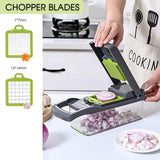 Vegetable Chopper Slicer 13-in-1 with Spice Chopper Set 7 Blades Veggie Dicer Onion Fruit Cutter