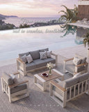 Oversized Aluminum Patio Furniture Set, 4 Pieces Luxury Outdoor Furniture Set with 7.1" Extra Thick Cushion