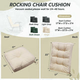 Rocking Chair Cushion, Set of Thicken Seat & Back Chair Cushions with Memory Foam