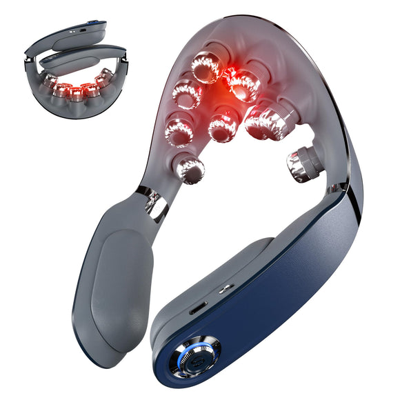 Foldable Neck Massager for Pain Relief Deep Tissue Vibration Cordless Massager Portable 9D Electric SKG