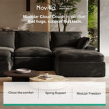 Novilla 104.3" Modular Cloud Couch, Modern Sectional Sofa with Smarts Coil® Support