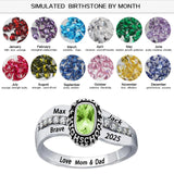 Oseew 2027 Custom Elongated Cushion Birthstone Ring for Men Women