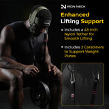 Iron Neck Neck Trainer, Exerciser, & Strengthener with Adjustable Head and Chin Strap - Portable Head Harness for Weight Lifting, Home, & Gym Use - Exercise & Workout Equipment (Classic, Olive Green)