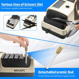 Professional 5-in-1 Electric Knife Sharpener with LCD Display,Scissor Sharpener with 3-Speed & 100% Diamond Abrasives - Precision Angle Guides for Straight, Serrated, Cleaver & Kitchen Scissors