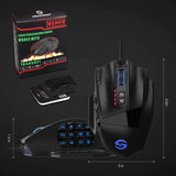 UtechSmart Venus Gaming Mouse RGB Wired, 16400 DPI High Precision Laser Programmable MMO Computer Gaming Mice