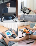 SAIJI Height & Angle Adjustable Laptop Stand for Bed, Lap Desk Bed Tray Table, Light Weight Foldable Portable