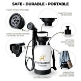 Portable Camping Shower Pump w/ Showerhead Holder and Safety Valve (45 PSI) - Portable Shower for Camping - Surf Rinse Kit - Beach Shower Pump – Camp Shower Kit - Portable Outdoor Shower Camping