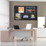 Large Cork Bulletin Board 48" x 36", Felt Pin Board, Dark Gray
