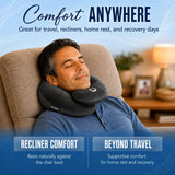 BCOZZY Neck Brace Pillow - Patented Relief for Neck Pain and Supportive Sleep-Soft, Washable, and Adjustable for Comfortable Resting. Gray Large