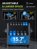 YOLEO Multifunctional Dumbbell Rack, Heavy-Duty Weight Rack for Dumbbell, Kettlebell, Barbell, Weight Plates, 1100LBS Capacity Adjustable 3-Tier Storage Rack (Rack Only)