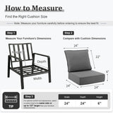 LOOFRA 6" Thick Outdoor Chair Cushions, 24 x24 Inch Patio Furniture Cushions Set of 6 with Water Resistant & Removable Cover, UV Resistant, 30D High Density Sponge Patio Cushion, Grey