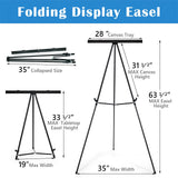 Falling in Art 63 1/2'' Aluminum Flip Chart Easel Stand, Black, 4 Pack