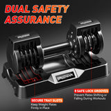 25/55lb Adjustable Dumbbell Set of 2, 5-in-1/10-in-1 Free Weights with Anti-Slip Texture Handle for Exercise, Fitness Equipment Set for Home Gym Strength Training, Suits Both Men and Women(Black 25LBS Pair)