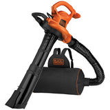 BLACK+DECKER Electric Leaf Blower, Leaf Vacuum and Mulcher 3 in 1, 250 mph Airflow, 400 cfm Delivery Power