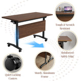 Modular Flip-Top Conference Room Table for 6–12 People, Mobile Training & Meeting Table for Office Classroom School