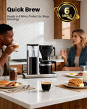 SHARDOR 8-Cup Drip Coffee Maker with Reusable Filter and Glass Coffee Pot，Black and Sliver