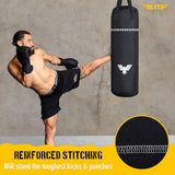 Elite Sports Boxing Bag 4 FT – Heavy Duty Canvas Punching Bag with Straps for Boxing, Training, MMA, Muay Thai, Kickboxing, Martial Arts & Fitness – UNFILLED Heavy Bag