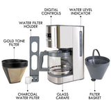 Koolatron Kenmore Elite Drip Coffee Maker - 12-Cup Programmable Coffee Machine With Glass Pot, Pause and Pour, Auto Shut-Off, Large Water Reservoir, Reusable Filter, Dishwasher Safe Carafe