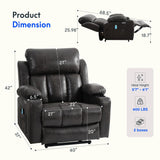 FLEXISPOT XL31-XL Oversized Power Lift Recliner for Elderly, 400 Lbs Heavy Duty Lay Flat Lift Chair with Extra Wide 27" Seat, Massage & Heat, Dual Motor Electric Recliner for Living Room, Dark-Grey