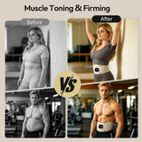 RoundT2 Ab Stimulator Muscle Toner - Heating & Massage Functions, Fat Burning & Abdominal Toning Device, Unisex Portable Home Fitness Equipment for Women Men Gifts