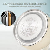 RETTBERG Tea Kettle for Stovetop Induction Whistling Tea Kettles 2.64 Quart Retro Food Grade Stainless Steel Teapots with Cool Touch Handle Creamy White