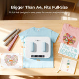 Heat Press Machine for T Shirts - Portable 12X10 Heat Press with Pressure Display