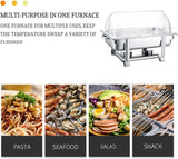 XAWSOP Electric Buffet Server 9L Chafing Dish Set for Wedding Catering Party Stainless Steel Visible Buffet Server Warmer with Food Pan,Frame,Lid and Fuel Holder,1Pcs,4pcs,1pcs