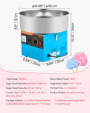 VEVOR Cotton Candy Machine Commercial, 1000W Electric Candy Floss Maker, Easy Use with 15 inch Stainless Steel Bowl and Sugar Scoop, Makes Hard Candy for Home Kids Birthday, Family Party, Blue