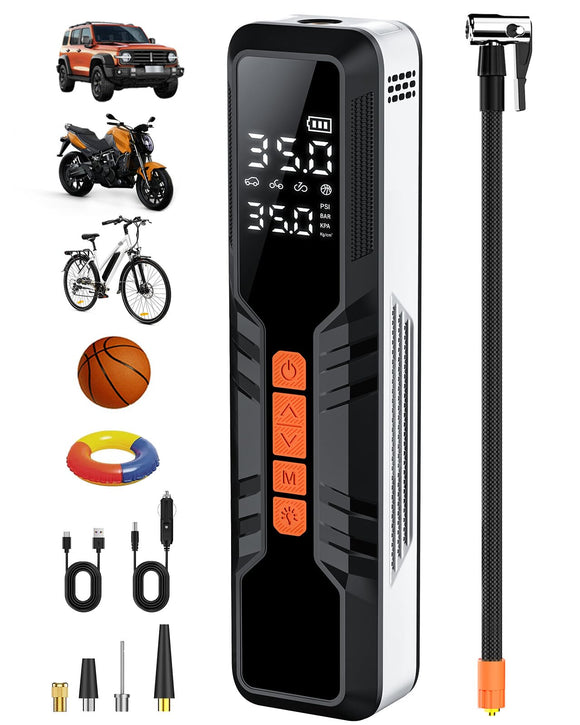 Tire Inflator Portable Air Compressor 10000mAh, 4X Fast Air Pump for Car Tires, 150PSI Electric Tire Pump Hajomel