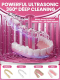 Dental Ultrasonic Retainer Cleaner Machine: Nicwell 200ML Dental Cleaning Pod for Denture, Mouth Guard, Night Guard, Braces, Tray, Aligner 45kHz Cleaner with Protection Design & Digital Timer