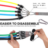 Resistance Bands with Handles for Working Out Women and Men, Exercise Bands with Door Anchor, Stretch Bands for Home Workouts, Simple Guide Included (5pcs TPE Set - 150 lbs)