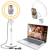 Desk Ring Light with Stand for Computer, Zoom Lighting for Computer