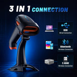Tera Barcode Scanner 2D Wireless: with Battery Indicator and Stand, HW0002