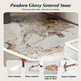 WOOOFA Modern Gold Console Table, Entryway Table with Smart Sensor Lights
