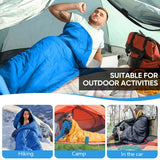 OBTANIM Sleeping Bags Portable Waterproof Camping Sleeping Bag for Adults Kids 4 Seasons Cold Weather or Warm Backpacking Hiking Travel Indoor Outdoor Use (Blue)
