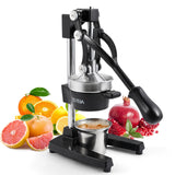 OSTBA Cast Iron Manual Juicer Hand Press, Commercial Grade Citrus Juicer, Stainless Steel Lemon squeezer for Orange, Lemon, Lime, Pomegranate with Stainless Steel Cup