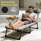 Camping Cot for Adults, Heavy-Duty Portable Cot Bed with Mattress and Pillow, Foldable Padded Sleeping Cots for Camping Travel Tent Outdoor & Home Guest, Camp Cot Bed for Guest Travel, Hiking