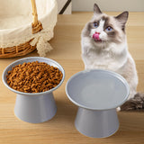 KITCHENLESTAR Ceramic Elevated Cat Bowls - 6.2 Inch Extra Wide Raised Cat Food and Water Bowl Set for Indoor Cats, Whisker-Friendly Ceramic Cat Dish for Elder Big Cats & Small Dogs,Light Purple,1 Pack