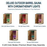 4 Person Outdoor Vertical Barrel Sauna, Cedar Wood Traditional Sauna