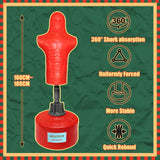 ENKAIYIXING Height Adjustable Freestanding Humanoid Punching Dummy, Silicone Boxing Punching Bag with Stable Large Fillable Base for Adults, Kickboxing MMA Home Gym Workout Training