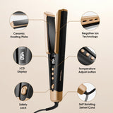 Hair Straightener Flat Iron, 1 3/4" Wide Ceramic Plates Ionic Dual Voltage Straightener for Thick Hair Women, 210℉-450℉ Fast Heating for Shiny and Smooth Results