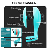 FAISOX Fishing Line Spooler for Spinning Cast Reels Spooling Station Spools Holder Winder Machine Accessories (Line Spooler & Scissor - Blue)
