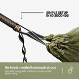 BTRWOR Hammock with Mosquito Net - Lightweight, Portable, 1 Person Hammock - for Camping, Hiking, Backpacking, Travel, a Festival, or The Beach