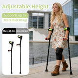 Lvyeyung Adjustable Forearm Crutches for Adults, 10-Levels Adjustable Height, Walk Easy Forearm Crutches, Aluminum Crutches for Walking