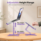 OMOTON LA10 360° Rotating Laptop Stand Riser Foldable for Desk, Purple