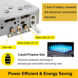 Propane Hot Water Heater, 12L Outdoor Water Heaters with Digital Display and Overheat Protection, 24KW Portable 24-Hour Instant Hot Water for RV Camping Outdoor Shower